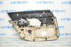 Door trim card rear right BMW 7 G12 16-22 under curtain, leather, beige, elfenbein-weiss, with backlight, Harman Kardon, butt, dent on leather
