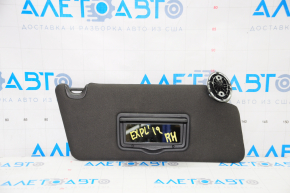 Right visor Ford Explorer 11-15 black, without backlight, without hook