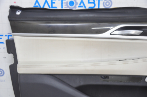 Door trim card front left BMW 7 G11 G12 16-22 leather beige, elfenbein-weiss, with backlight, Harman Kardon, for re-upholstery, for chemical