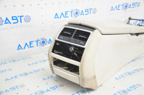 Central console armrest BMW 7 G11 G12 16-22 beige, tears, dry cleaning, crepe break