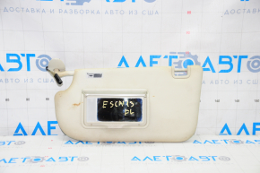 Left visor Ford Escape MK3 13-19 gray, with backlight, without hook, for dry cleaning