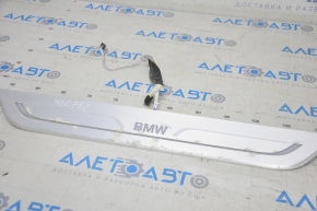 Door sill outer front left BMW 7 G11 G12 16-22 chrome with backlight, water damage, chrome peeled off