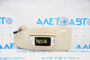 Left visor Ford Fusion mk5 13-20 beige, without hook, without plug, for dry cleaning
