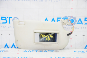 Right visor Ford Focus mk3 11-18 1 light gray, without hook, for dry cleaning