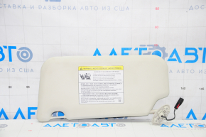 Right visor Ford Focus mk3 11-18 2 lights gray, without hook, broken fastening of mirror cover, without plug