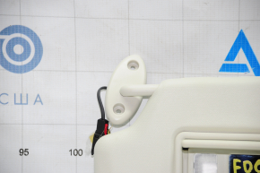 Left visor Ford Focus mk3 11-18 2 lights gray, without hook, without plug, crack on mount