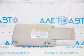 Left visor Nissan Versa Note 13-19 gray, with mirror, without hook