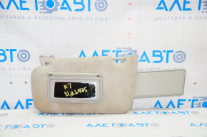 Left visor Nissan Sentra 13-17 gray, without hook, without plug, scratch, for dry cleaning