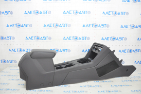 Central console armrest and cup holders VW Tiguan 18-20 leather black, scratches