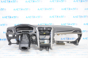 Torpedo front panel with AIRBAG Ford Fusion mk5 13-20 under start-stop, black, wood inserts