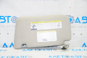 Right visor Nissan Rogue 14-20 with backlight, gray, without hook, scratches, broken fastener on plug