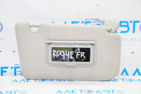 Right visor Nissan Rogue 14-20 with backlight, gray, without hook, cracked plug