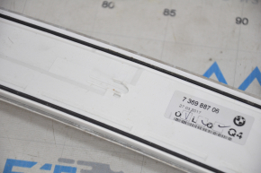 Door sill outer rear left BMW 7 G11 G12 16-22 chrome, with backlight, chrome is worn, breakage of fastening, bump, part of emblem is missing, water damage