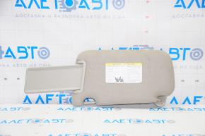 Right visor Nissan Leaf 13-17 gray cloth, no hook, broken fastener on the plug, for dry cleaning