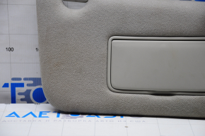 Right visor Nissan Leaf 13-17 gray cloth, no hook, broken fastener on the plug, for dry cleaning