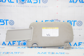 Right visor Nissan Leaf 13-17 gray cloth, no hook, dry cleanable