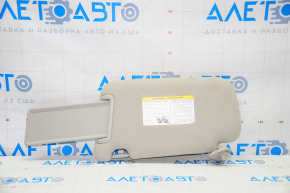 Right visor Nissan Leaf 13-17 gray velour, without hook, cracked plug, scratches, for dry cleaning