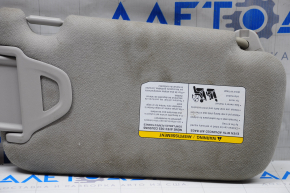 Left visor Nissan Leaf 13-15 gray cloth, no hook, broken fastener on the plug, for dry cleaning
