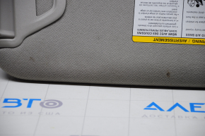 Left visor Nissan Leaf 13-17 gray cloth, no hook, no plug, dry cleanable
