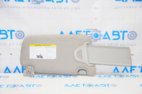 Left visor Nissan Leaf 13-17 gray cloth, no hook, no plug, dry cleanable