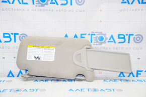 Left visor Nissan Leaf 13-17 gray cloth, no hook, no plug, dry cleanable