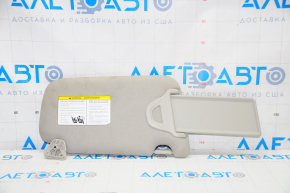 Left visor Nissan Leaf 13-17 gray cloth, no hook, no plug, dry cleanable