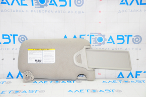Left visor Nissan Leaf 13-17 gray cloth, no hook, no plug, dry cleanable