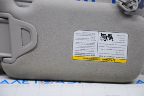 Left visor Nissan Leaf 13-17 gray velour, without hook, without plug, for dry cleaning