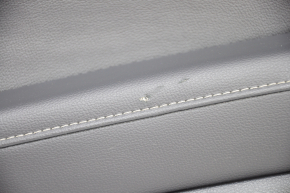 Door trim card rear left Ford Fusion mk5 17-20 black with black insert leather, leather armrest, wood molding, scratches, tear
