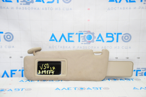 Left visor Toyota Camry v50 12-14 usa beige, without hook, dry cleanable, fabric peeled off
