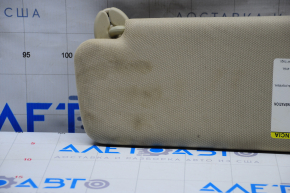 Right visor Toyota Highlander 14-19 beige, without hook, dry-cleanable