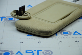 Left visor Toyota Highlander 14-19 beige, without hook, dry cleanable