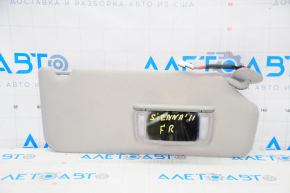 Right visor for Toyota Sienna 11-14, gray, without hook