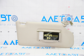 Right visor Mitsubishi Outlander 14-21 beige, without hook, type 2 without plug