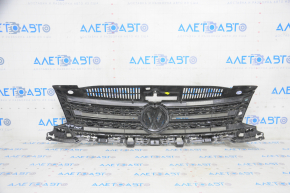 Radiator grill assembly VW Tiguan 12-17 rest with badge, cracks, crack, bumps and sand on chrome