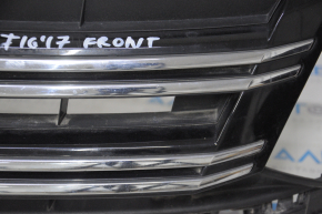 Radiator grill assembly VW Tiguan 12-17 rest with badge, cracks, crack, bumps and sand on chrome