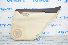 Door trim card rear right Lexus ES300h ES350 13-18 beige with black insert leather, armrest leather, molding under the tree, scratches
