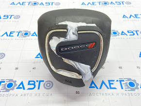 Airbag in the steering wheel driver's Dodge Challenger 15-23 black, shot, peeled chrome