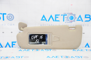 Left visor Kia Optima 11-15 beige, without hook, dry-cleanable