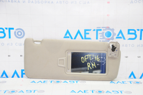 Right visor Kia Optima 16 - beige, without hook, scratches, dry cleaning