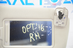 Right visor Kia Optima 16 - beige, without hook, scratches, dry cleaning