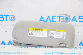 Left visor Hyundai Santa FE Sport 13-18 gray, without hook, dry-cleanable