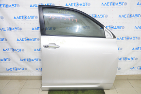 Door assembly front right Toyota Highlander 08-13 keyless, silver 1F7, with regular overlay