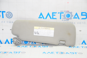 Left visor Hyundai Sonata 11-15 light gray, without hook, dry cleanable
