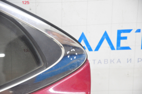 Door assembly rear left Lexus ES300h ES350 13-18 hybrid, keyless, red 3R1, bumps, dented, bump on chrome, painted 0.2