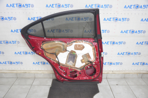 Door assembly rear left Lexus ES300h ES350 13-18 hybrid, keyless, red 3R1, bumps, dented, bump on chrome, painted 0.2