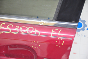 Door assembly front left Lexus ES300h ES350 13-18 keyless, red 3R1, painted 0.2 0.3, bumps, dented, bump on chrome