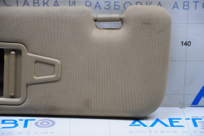 Left visor Hyundai Sonata 11-15 beige, without hook, dry-cleanable