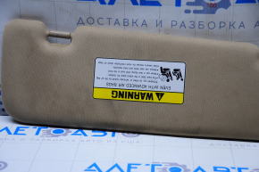 Left visor Hyundai Sonata 11-15 beige, without hook, dry-cleanable