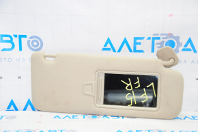 Right visor Hyundai Sonata 15-17 beige, without hook, dry-cleanable
